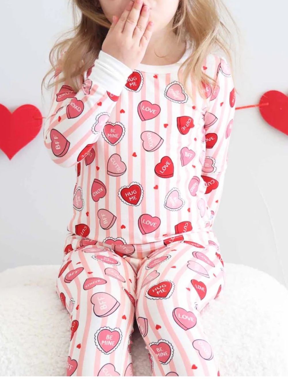 NWOT Caden Lane Heart Print Pajama Set Sz 2T